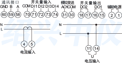 單相數顯電流表接線圖